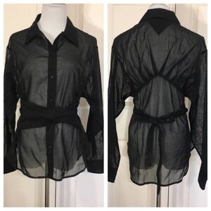 New Jean Atelier sheer black top
